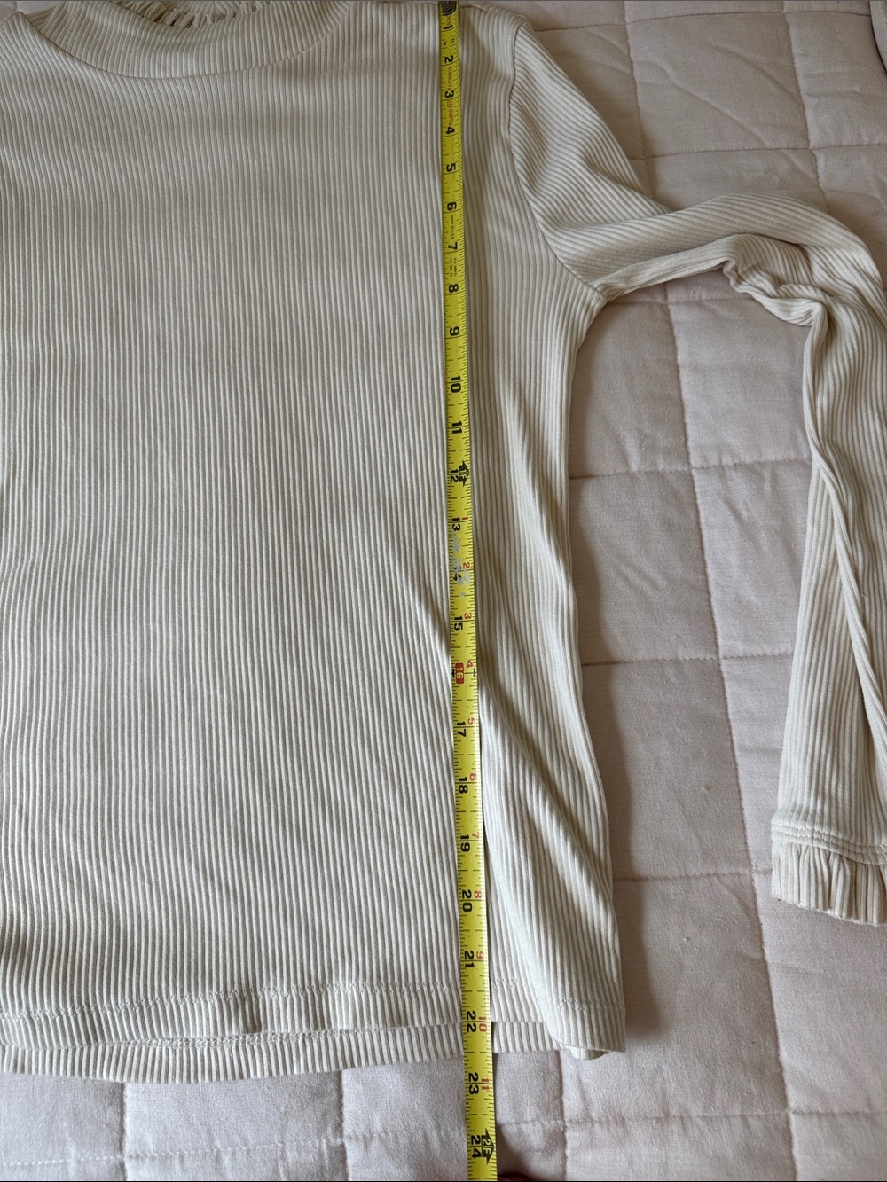 J.Cream Ribbed Mock Ruffle Neck Long-Sleeve Top - Picture 6 of 7